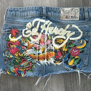 Vintage Ed Hardy denim skirt size extra small